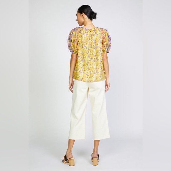 Anthropologie x Current Air floral watercolor print blouse size small romantic - Picture 4 of 17